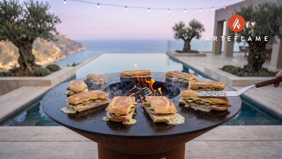 Cubano Sandwich cooking on an Arteflame grill