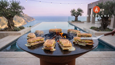 Cubano Sandwich cooking on an Arteflame grill