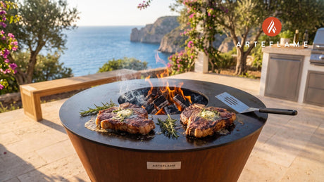 Porterhouse Steak cooking on an Arteflame grill