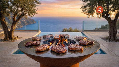 Grilled Skirt Steak cooking on an Arteflame grill