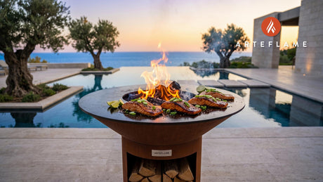 Seared Salmon with Japanese BBQ Sauce cooking on an Arteflame grill
