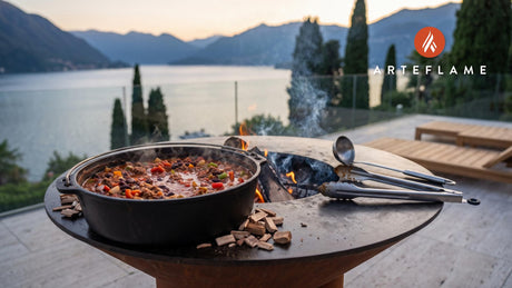 Grilled Chili Con Carne cooking on an Arteflame grill