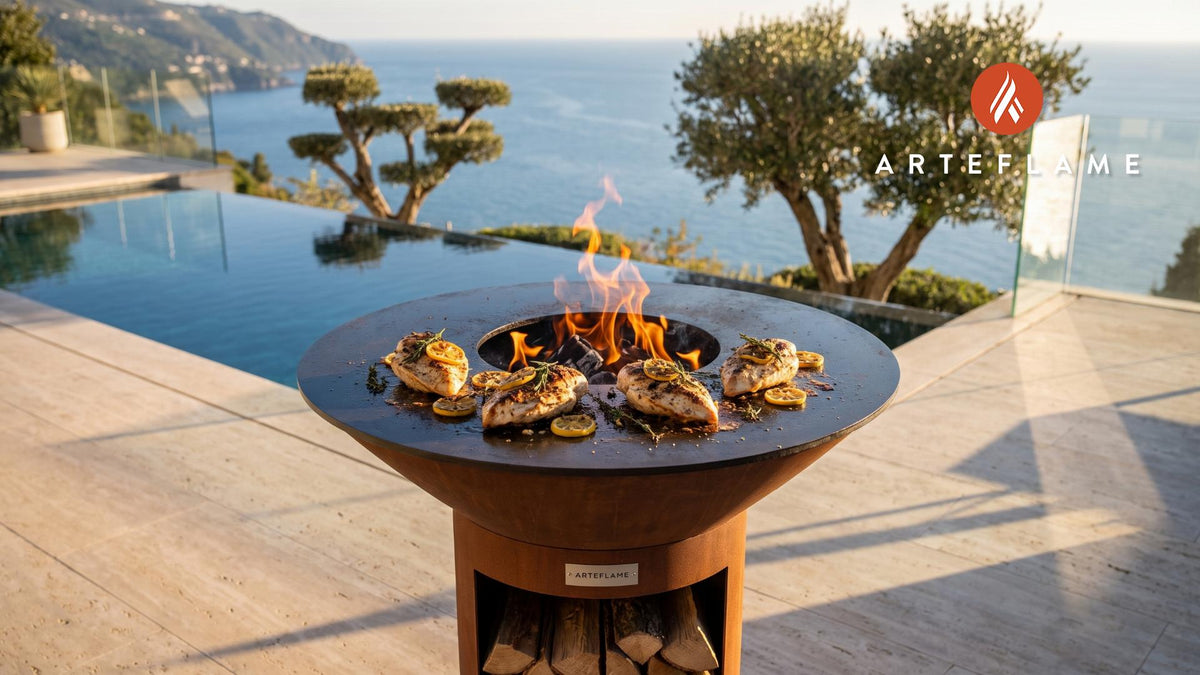 Lemon Herb Chicken cooking on an Arteflame grill