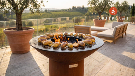 Fondant Potatoes cooking on an Arteflame grill