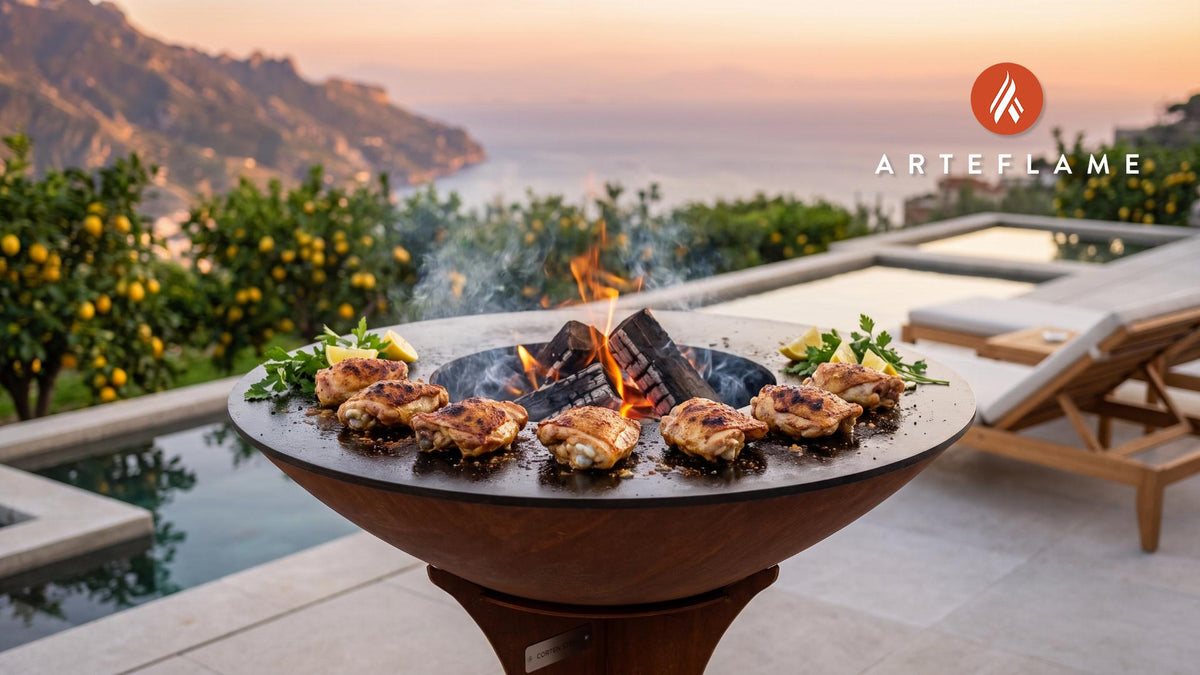 Grilled Chicken Thighs cooking on an Arteflame grill