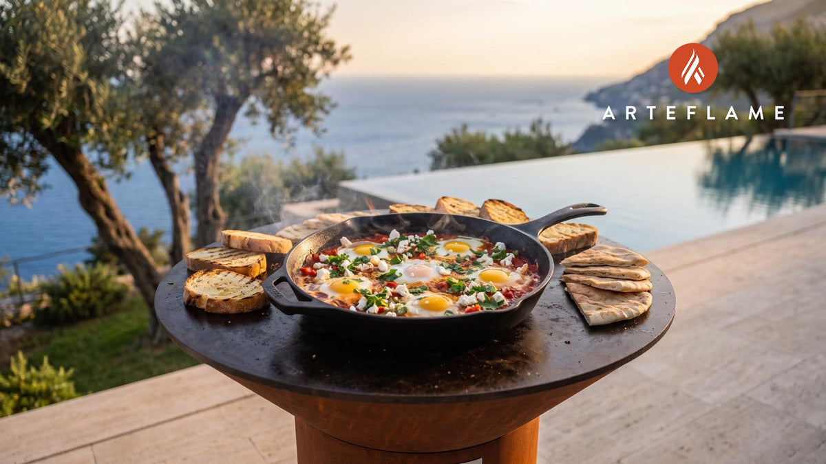 Grilled Shakshuka cooking on an Arteflame grill