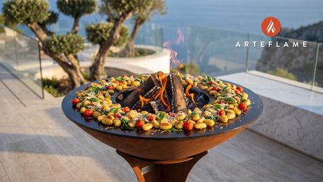 Crispy Grilled Gnocchi cooking on an Arteflame grill