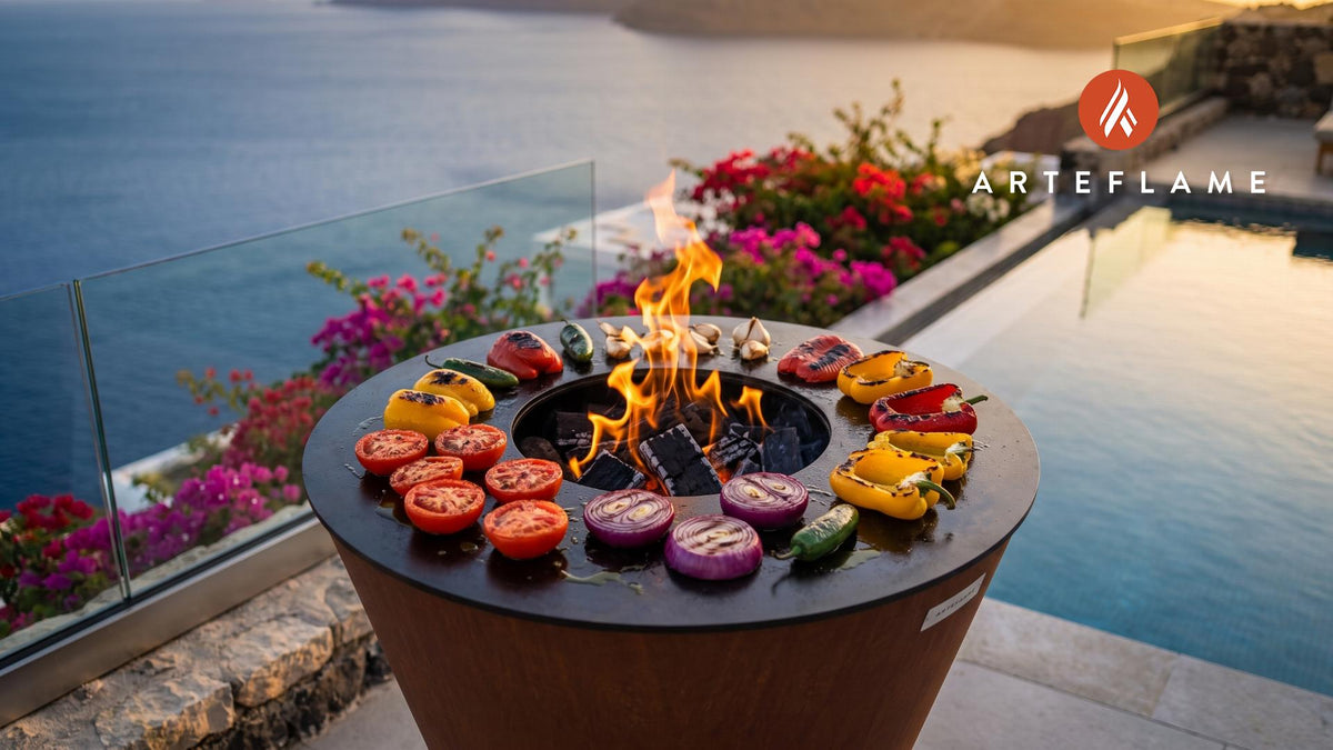 Grilled Gazpacho cooking on an Arteflame grill