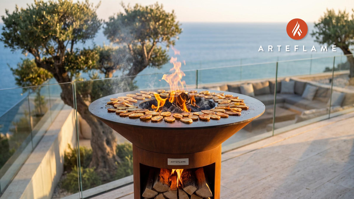 Grilled Potato Chips cooking on an Arteflame grill