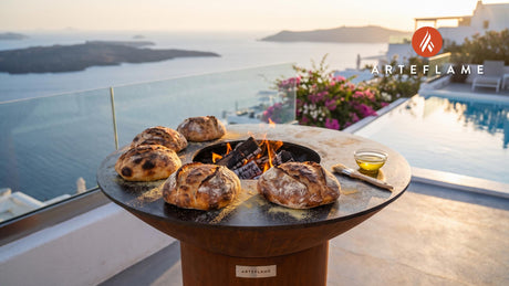 Wood-Fired Bread cooking on an Arteflame grill
