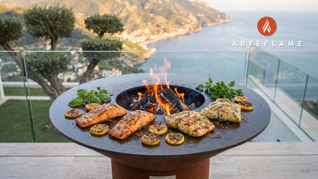 Grilled Fish with Citrus Herb Marinade cooking on an Arteflame grill
