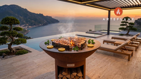 Seared Swordfish Steaks cooking on an Arteflame grill