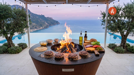 Ground Turkey Burgers cooking on an Arteflame grill