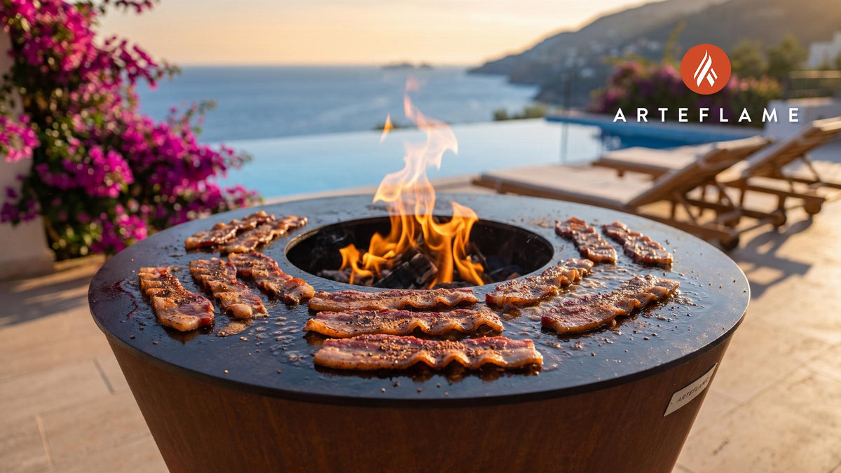 Crispy Grilled Bacon cooking on an Arteflame grill