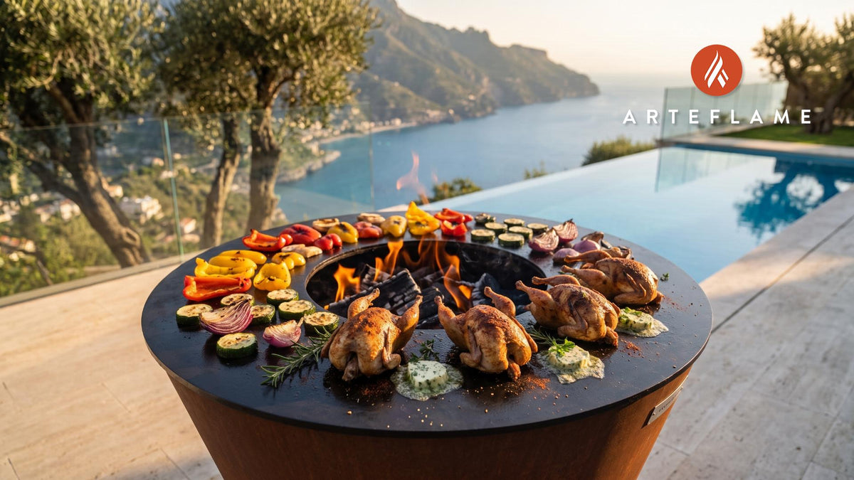 Juicy Grilled Quail cooking on an Arteflame grill