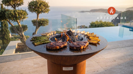 Coffee Crusted Steak cooking on an Arteflame grill