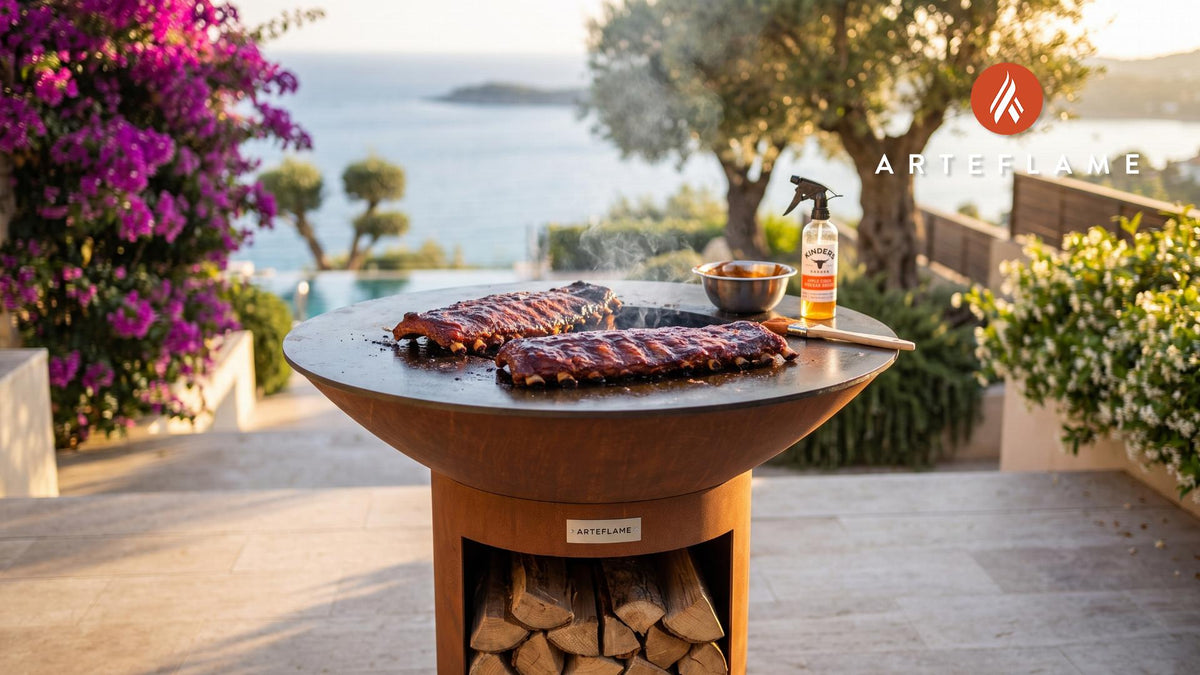 Tender Grilled Ribs cooking on an Arteflame grill