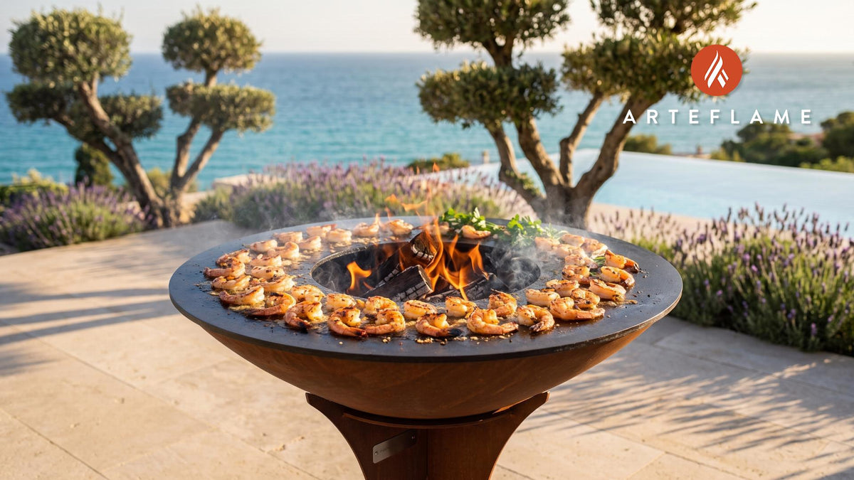 Garlic Butter Shrimp cooking on an Arteflame grill