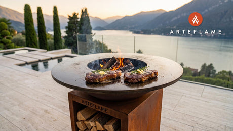 Kansas City Strip Steak cooking on an Arteflame grill