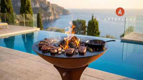 Pan-Seared Hare Loin with Red Wine Juniper Sauce cooking on an Arteflame grill