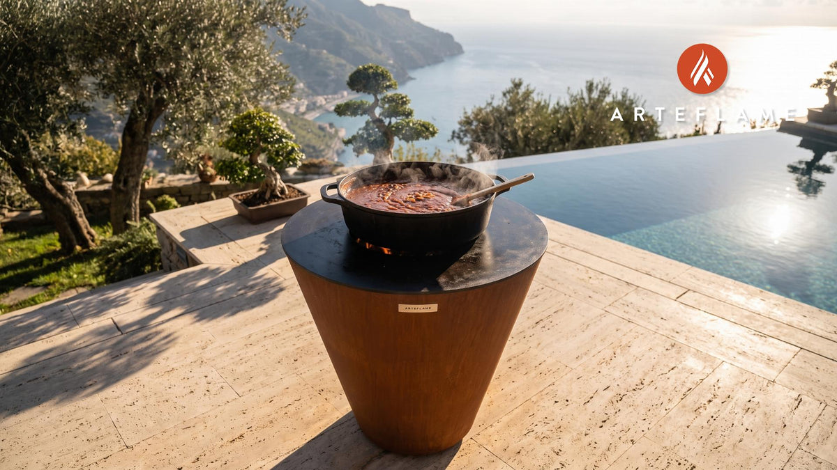 Homemade BBQ Sauce cooking on an Arteflame grill