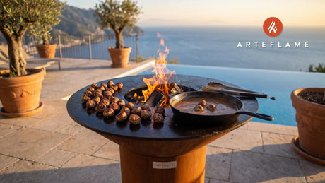 Swedish Meatballs cooking on an Arteflame grill