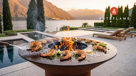 Grilled Coconut Shrimp cooking on an Arteflame grill