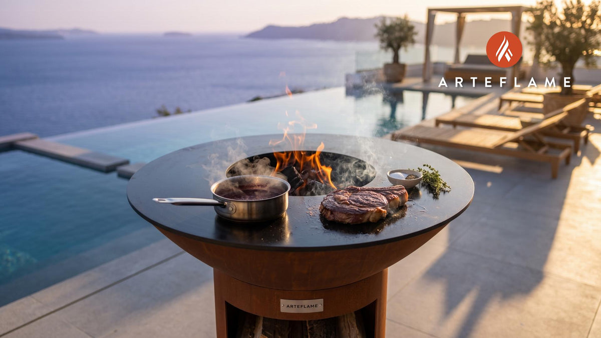 Red Wine Reduction Sauce cooking on an Arteflame grill
