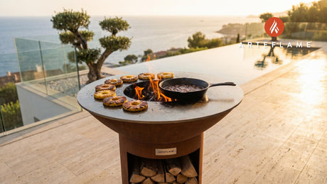 Grilled Pineapple with Rum Caramel Sauce cooking on an Arteflame grill