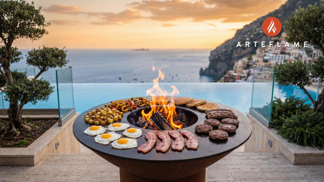 Wood-Fired Breakfast cooking on an Arteflame grill