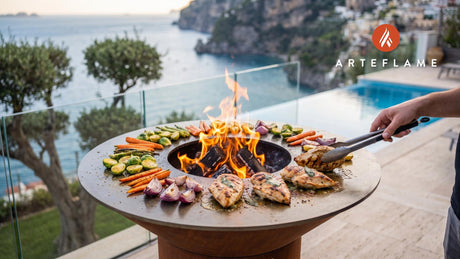 Sage Butter Chicken & Vegetables (Juicy Grilled) cooking on an Arteflame grill