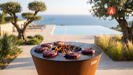 Grilled Red Cabbage Steaks cooking on an Arteflame grill