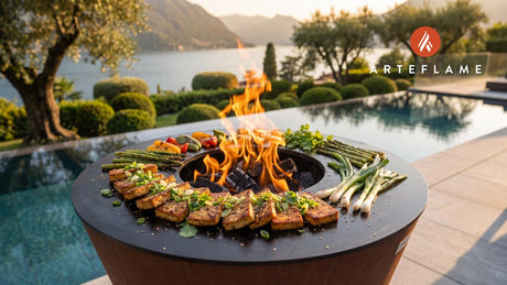 Crispy Grilled Tofu cooking on an Arteflame grill