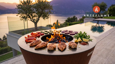 Healthy Flat Top Dinner cooking on an Arteflame grill