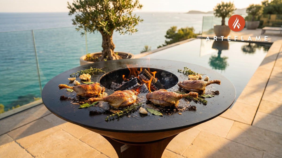 Confit de Canard cooking on an Arteflame grill
