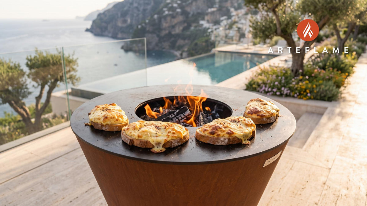 Grilled Cheese Souffle cooking on an Arteflame grill