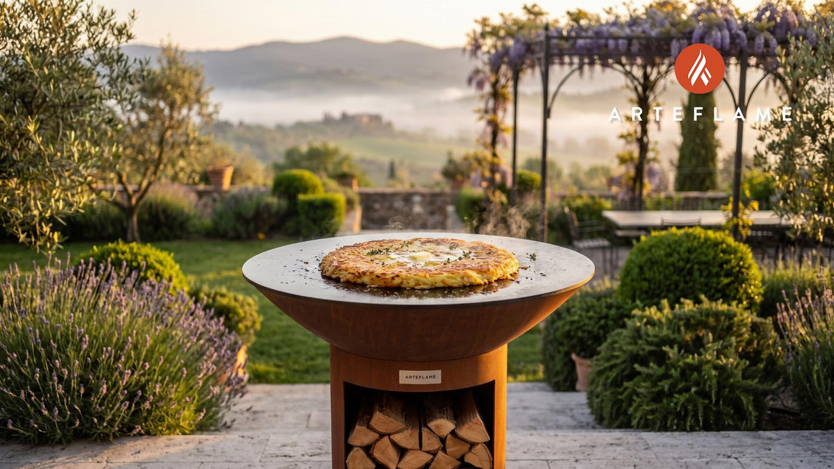 Crispy Potato Rosti cooking on an Arteflame grill