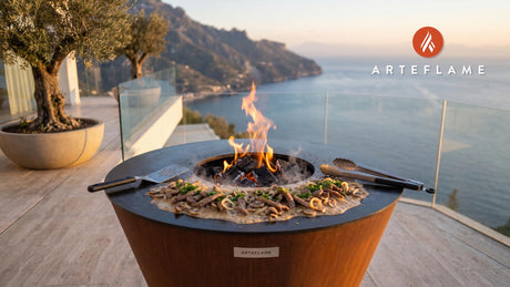 Seared Veal & Mushrooms (Zürcher Geschnetzeltes) cooking on an Arteflame grill