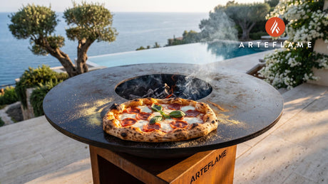 Grilled Pizza cooking on an Arteflame grill