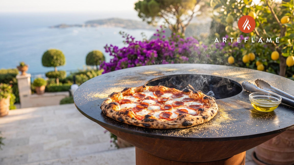 Grilled Pizza cooking on an Arteflame grill