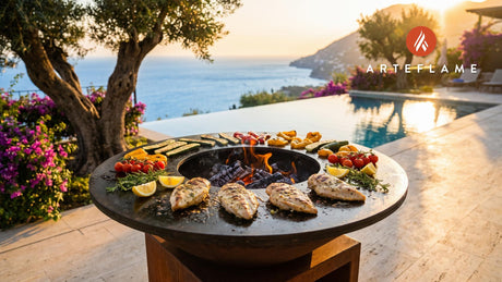 Lemon Garlic Chicken cooking on an Arteflame grill