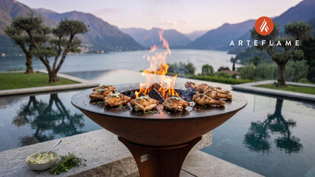 Juicy Grilled Chicken with Herb Butter cooking on an Arteflame grill
