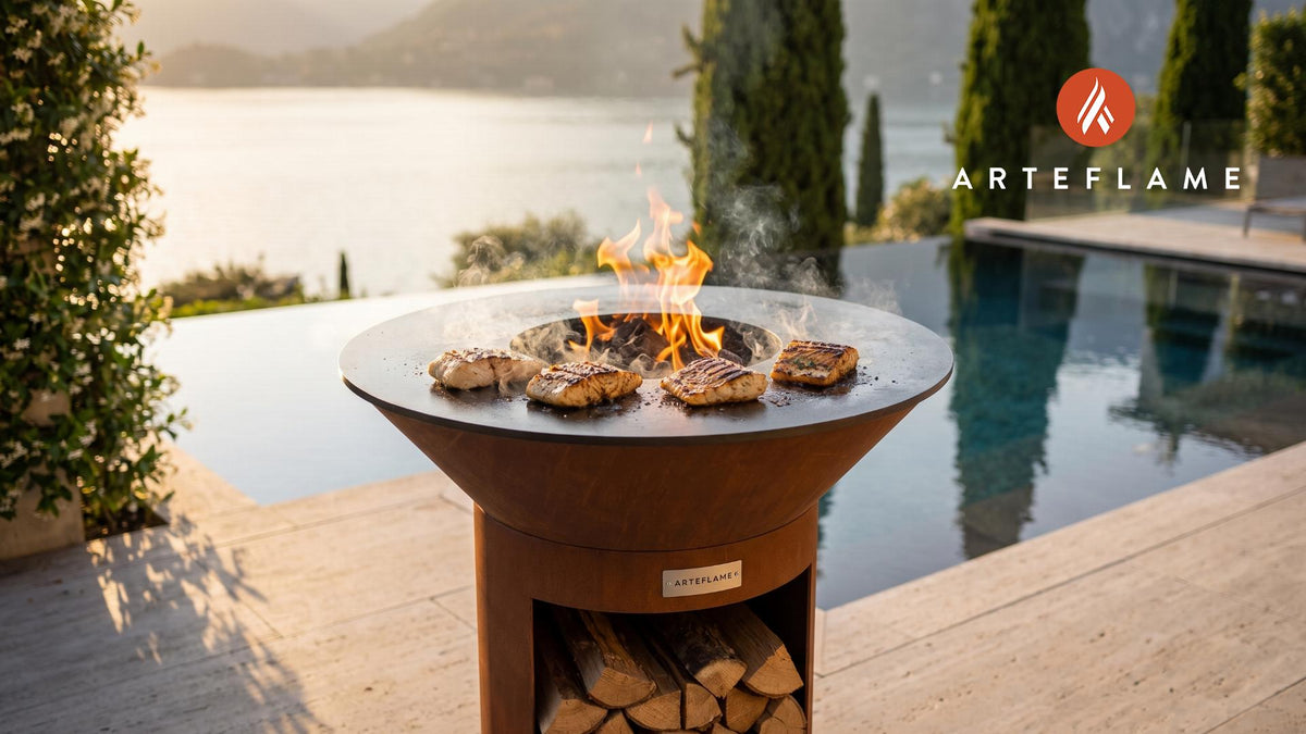 Marinated Grilled Cod cooking on an Arteflame grill