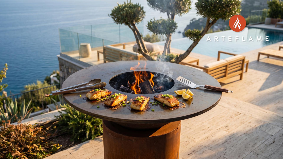 Miso Marinated Cod cooking on an Arteflame grill