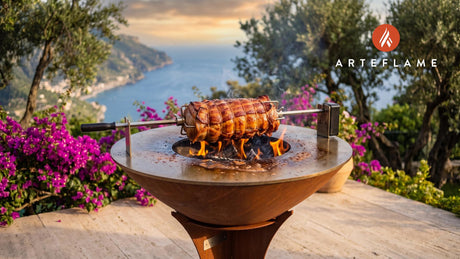 Bacon Wrapped Pork Loin cooking on an Arteflame grill