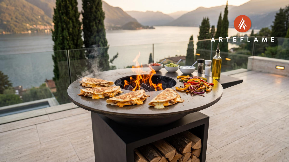Grilled Chicken Quesadilla cooking on an Arteflame grill