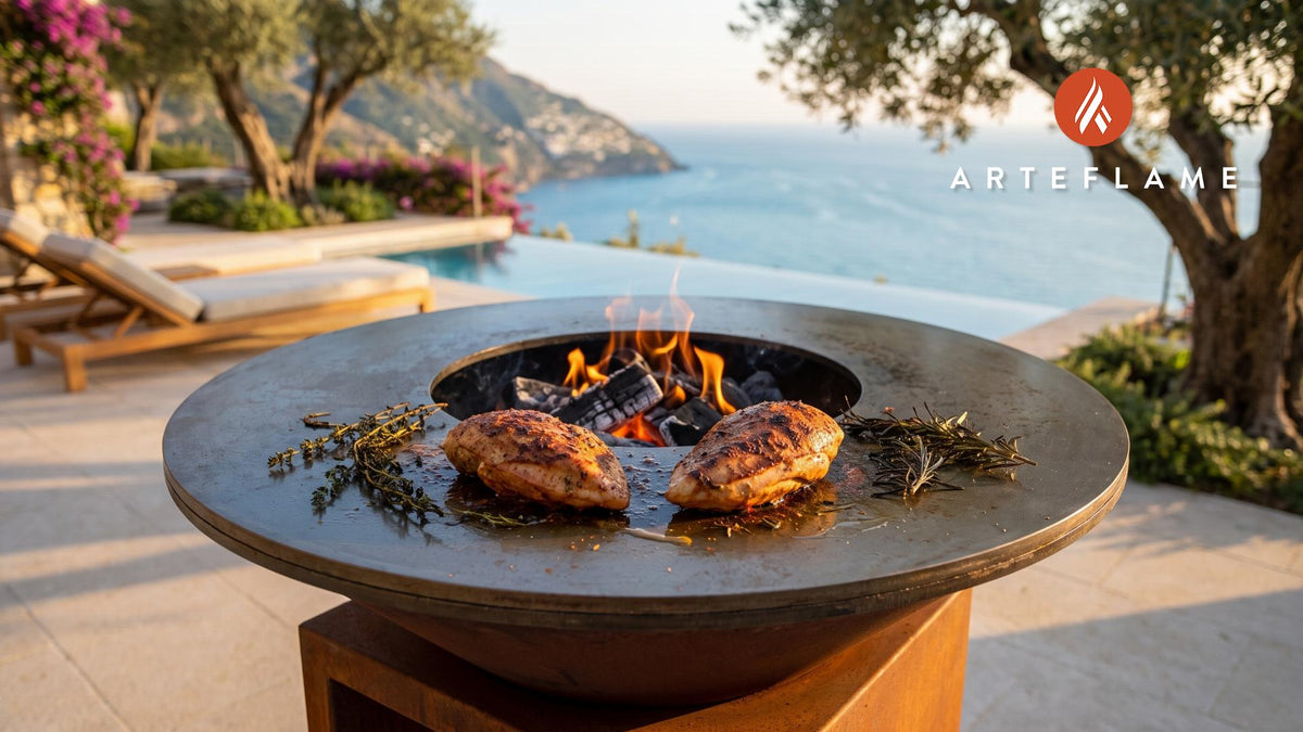 Grilled Pheasant cooking on an Arteflame grill