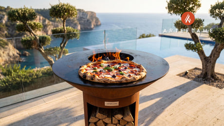 Wood-Fired Pizza cooking on an Arteflame grill