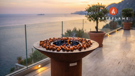 Charred Sweet Potatoes with Honey & Cinnamon cooking on an Arteflame grill