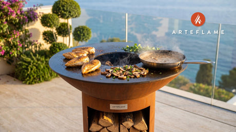 Grilled Chicken Marsala cooking on an Arteflame grill